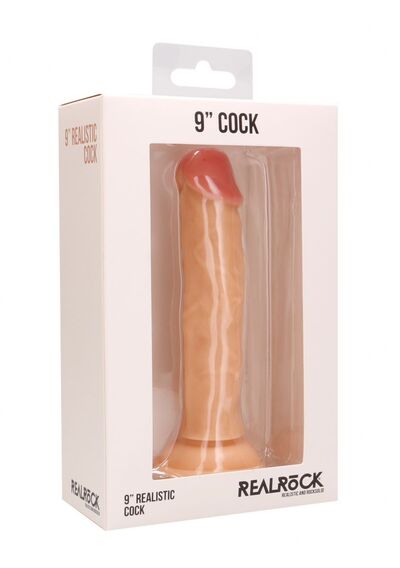Телесный реалистичный фаллоимитатор Realistic Cock 9" - 23,5 см.