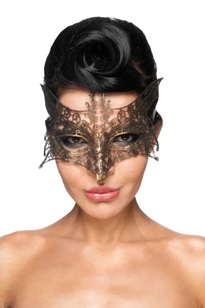 Золотистая карнавальная маска "Шератан"