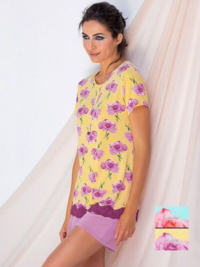 Пижамный комплект с крупным цветочным принтом