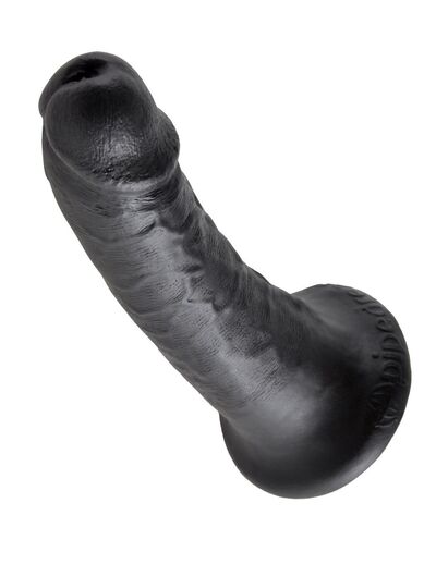 Чёрный фаллоимитатор с присоской 6" Cock - 15,2 см.