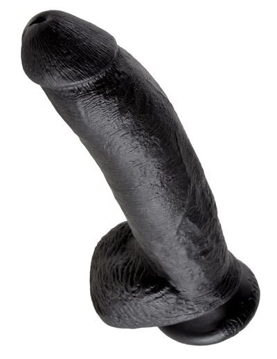 Чёрный фаллоимитатор 9" Cock with Balls - 22,9 см.