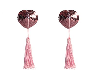 Розовые пэстисы-сердечки Gipsy с кисточками