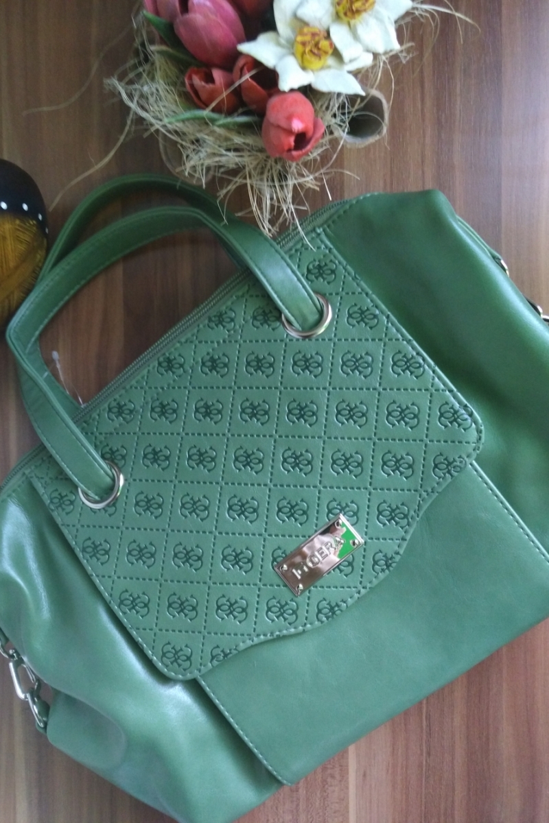 Женская сумка оливковая + тиснение