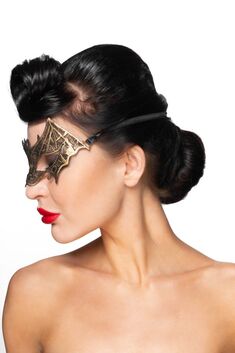 Золотистая карнавальная маска "Сириус"