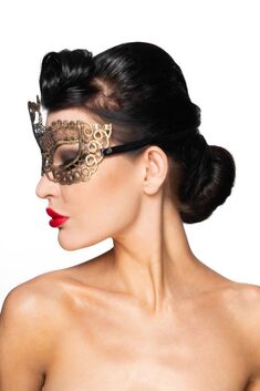 Золотистая карнавальная маска "Этамин"