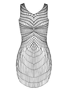 Оригинальное сетчатое платье с разрезами по бокам